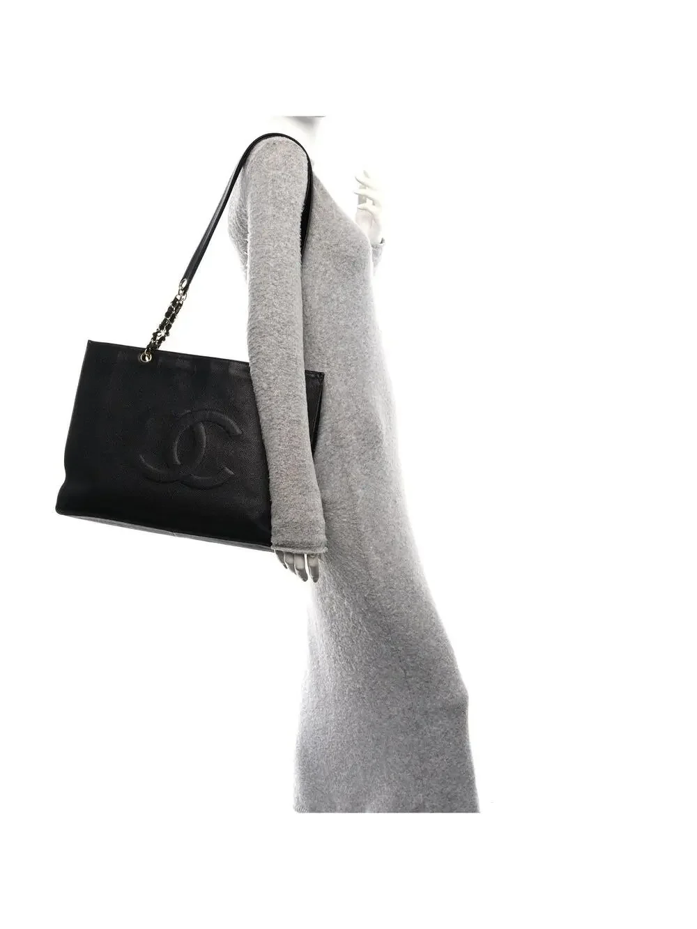 Chanel Caviar Cc Tote Black #276708C19B